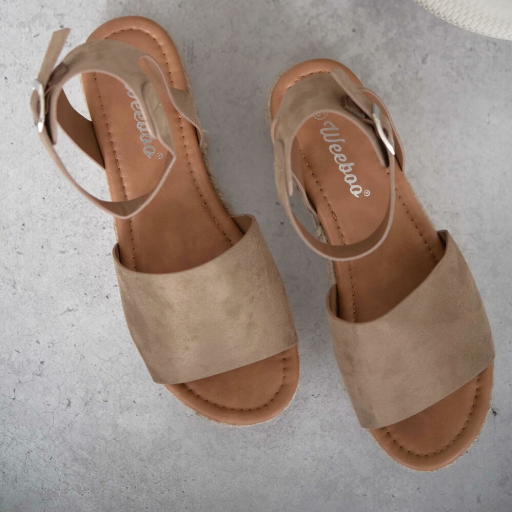 Every Step Espadrille Platform Sandal in Taupe